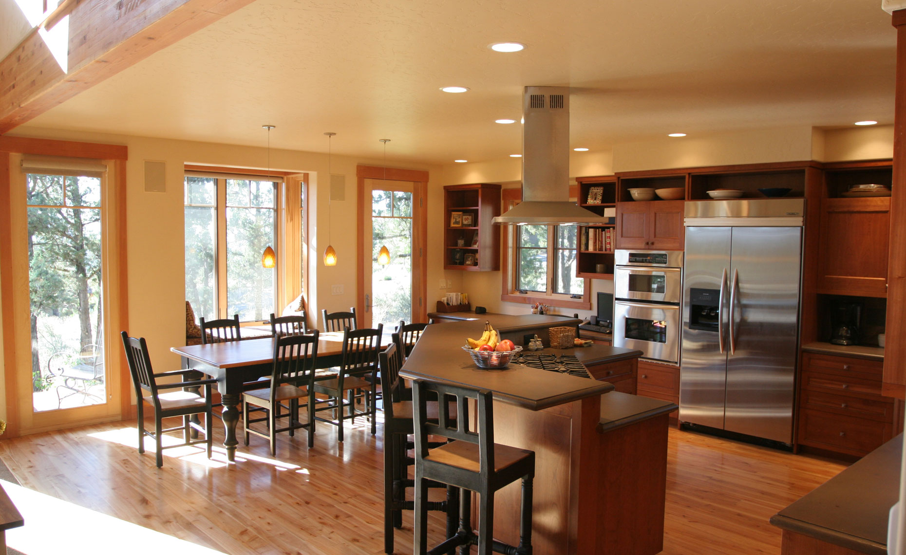 Open plan kitchen dining