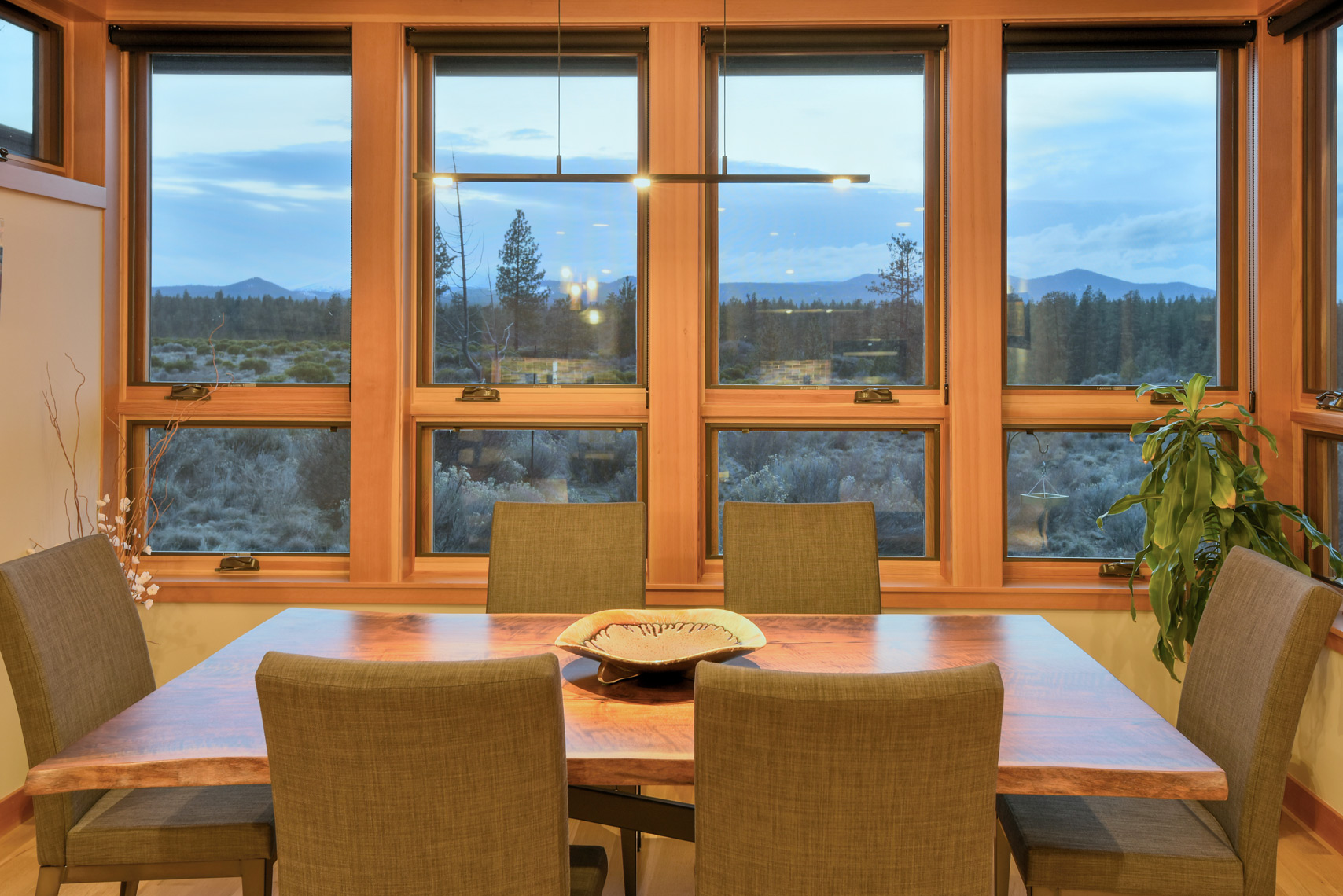 Dining Room with mountain view