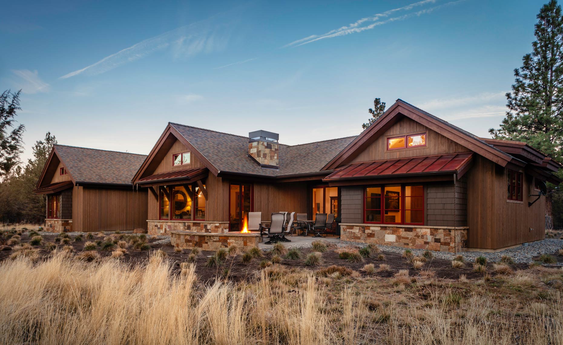 Modern-Ranch-Home-Wood-Siding-Stone