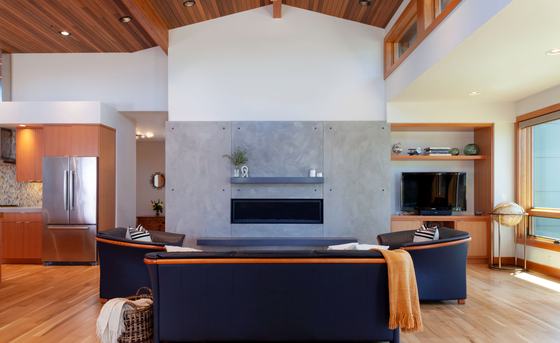 Modern fireplace living room